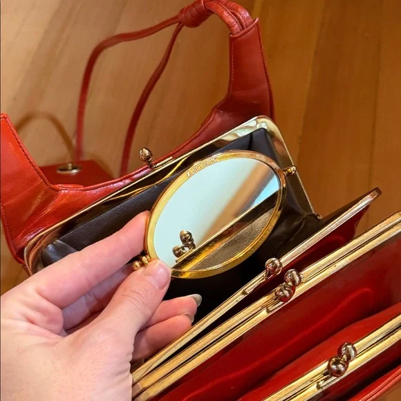 VINTAGE LOU TAYLOR Leather Multi Clutch Purse - Picture 6 of 7